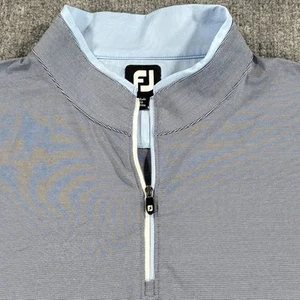 FJ FootJoy 1/4 Zip Pullover Herren L Blau Nylon Spandex Langarm FJ Logo - Bild 1 von 8