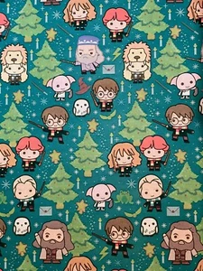 Harry Potter Ugly Sweater Chibi Gift Wrapping Paper 2 Yard FOLDED Decoupage - Picture 1 of 1