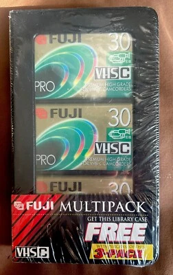 Cintas de videocámara Fuji Pro TC-30 Premium de alto grado VHS-C con estuche paquete de 3 Foto 1 de 4