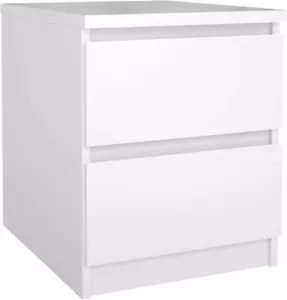 Tvilum 2 Drawer Nightstand, White High Gloss - Picture 1 of 5