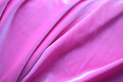 MEDIUM PINK  VELVET 2 WAY STRETCH POLYESTER SPANDEX FABRIC  BY THE  YARD - Image 1 of 2