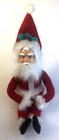 Vintage Knee Hugger Plastic Face Santa Claus Jingle Bell Body Cracker Barrel 13"