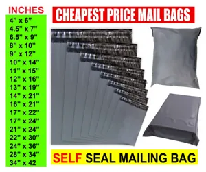 More details for grey mailing bags all sizes poly postage large strong self seal plastic postal