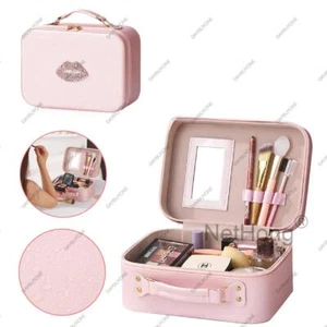 Travel Makeup Bag with Mirror Portable Cosmetic Organizer for Daily Use - Picture 1 of 7