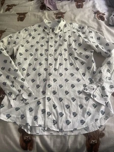 Paul Smith Shirt XL White Floral Slim Fit White Long Sleeve - Picture 1 of 7