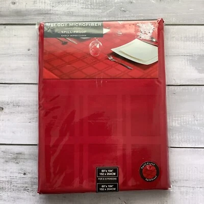 Melody Microfiber Tablecloth Red 60 X 104 Inches Spill Proof Polyester - Image 1 of 4