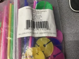 Balloon Sticks With Cups - Party Decor - 144 Pieces - Birthday Supplies - Picture 1 of 2