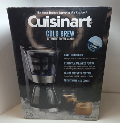 Open Box Cuisinart DCB-10 Cold Brew Coffee Maker 7-Cup Automatic Silver Black - Image 1 of 4
