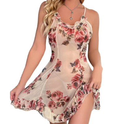 Lencería Sexy Mujeres Babydoll Transparente Prendas para Dormir Ropa Interior Camisón Vestido Sin Mangas Regalo Foto 1 de 4