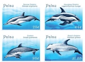 Palau- Dolphins on Stamps Set of 4 Values MNH