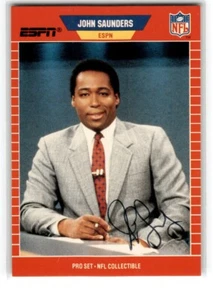 1989 Proset Fußball John Saunders Autogramm Ansager #8 - Bild 1 von 2