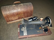 Rare 1940 WWII "GODZILLA" WRINKLE FINISH, SINGER MODEL 128-23 SEWING MACHINE