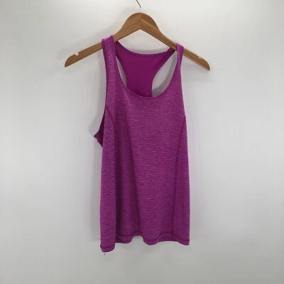 Danskin Now Tank Women's L/G Pink Striped Semi Fitted Racerback Top - Изображение 1 из 4