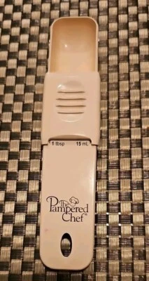 The Pampered Chef Adjustable Measuring Spoon Teaspoon Slides Beige Plastic - Image 1 of 4