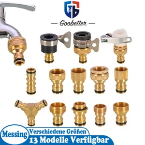 Gartenschlauch Messing Stecksystem kupplung Wasserhahn Adapter Steck Kupplung - Bild 1 von 23