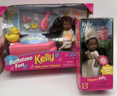 MUÑECAS BARBIE KELLY BATHTIME FUN & PRINCESS KELLY COMPLETAS RARAS AA nuevas en caja años 90 nuevas en caja Foto 1 de 4