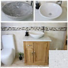 Bathroom Vanity Unit Free Standing Oak Cabinet White Quartz & Marble Basin 503