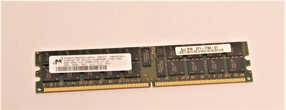 Sun 371-1764-01 2GB 2Rx4 PC2-5300P DDR2 RAM Modulo Dimm Modulo - Immagine 1 di 1