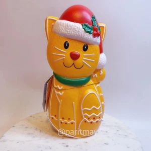 Holiday Time LED Colorful Tabletop Gingerbread Cat Blow Mold 11" (NEW WITH TAG) - Picture 1 of 6