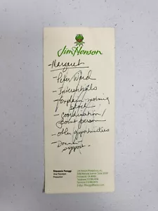 Jim Henson Productions, Inc. Memorabilia Handwritten Notes On The Muppets - Picture 1 of 6