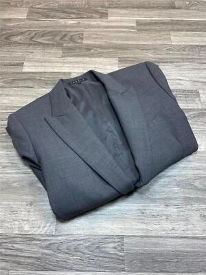 Chaqueta Blazer THEORY de Un Botón Elastizada Forrada Gris Mezcla de Lana Para Mujer Talla 12 Foto 1 de 4