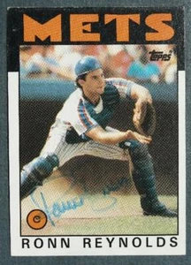 Tarjeta de béisbol Topps 1986 autografiada firmada por Ronn Reynolds estrella de los Mets de Nueva York --- - Imagen 1 de 1