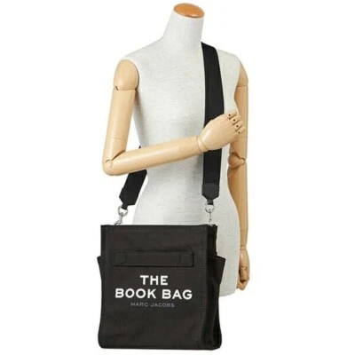 MARC JACOBS Shoulder Bag Book Bag M0017047 Cotton Canvas Black From Japan - Image 1 of 4