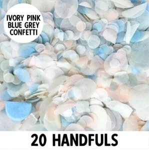 Biodegradable Wedding Confetti | Ivory Pink Blue Grey| Circle Tissue Paper | 20g - Picture 1 of 3
