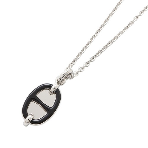 HERMÈS Collana HERMES Mini Maillon misura PM metallo lacca nero