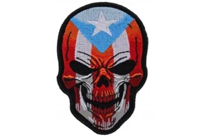 PUERTO-RICANISCHE FLAGGE BESTIFTER SCHÄDEL AUFBÜGLER PATCH ** KOSTENLOSER VERSAND ** - Bild 1 von 1