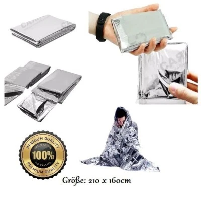 CARINE 10x Rettungsdecke, Rettungsfolie 160x210cm Silber, Notfalldecke Erste Hilfe