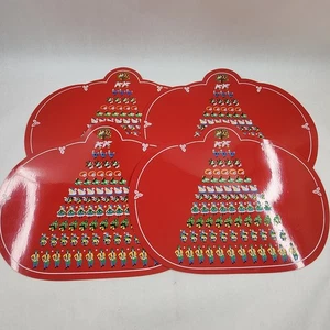 Twelve 12 Days of Christmas Red Vinyl Placemats Town & Country Linen Set of 4 - Picture 1 of 14