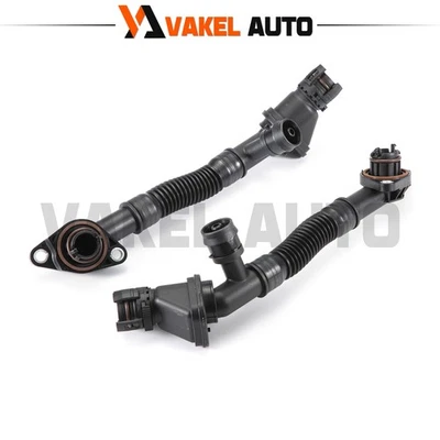 Pair Left & Right Crankcase Vent Hoses For BMW 550i 650i 750i 750Li B7 X5 X6 N63 Foto 1 de 4