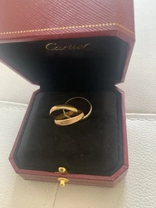 Cartier Trinity Ring 18k Multi-Tone Gold  3 Bands (sz 49  US sz 5 ) 7.2 grams - Picture 1 of 8