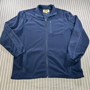 Foundry men's big and tall dark blue fleece full-zip jacket Men's 2XLT - Picture 1 of 3