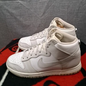 Size 11 Nike Dunk High DD1399-100 Men Sneakers White Vast Gray Leather Shoes - Picture 1 of 11