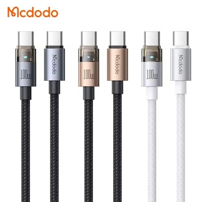Mcdodo 100W USB-C PD Aluminum Alloy LED Fast Charging Cable For iPhone Samsung - Image 1 of 4