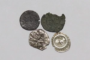 🧭 🇩🇪 EUROPÄISCHES MITTELALTER 4 MÜNZEN LOT B88 #9 ZS16 - Bild 1 von 6