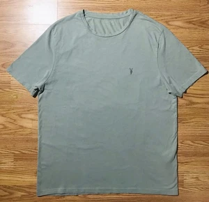 All Saints Olive Green Tonic Brushed Cotton Designer T-Shirt Mens XXL Slim Fit - Picture 1 of 13