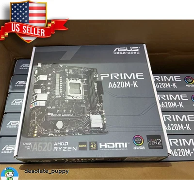 (New) Asus Prime A620M-K AM5 A620 DDR5 mATX Motherboard - Image 1 of 4