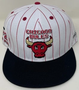 Chicago Bulls NBA Stadium Give Away BMO Bank Pin Stripe Snap Back SGA Hat Cap - Picture 1 of 2