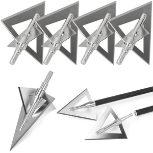 Archery Blade Broadheads 180 Grain Arrowhead Fields Tips Points Outdoor Hunting - Picture 1 of 12