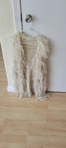 En Creme Sexi Weste Strickjacke Boho Kunstfell 100% Acryl Gr. S Festival, HERBST - Bild 1 von 3