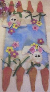 Caught with Carrots wool applique penny rug tablerunner pattern - Picture 1 of 1