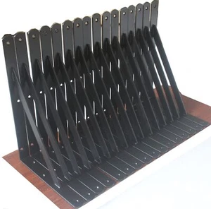 8 Pack L12 x H 8" Black Heavy Duty Shelf Brackets with Screws Metal Shelf Bra... - Afbeelding 1 van 7