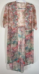 Weiche Umrandung Blumen Aquarell Kimono Strickjacke Staubtuch Damen Gr. S Artsy Fairy - Bild 1 von 6