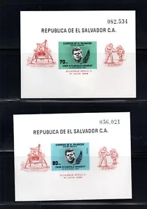 El Salvador 1969 set sheets Kennedy stamps (Michel Block 30/31) nice MNH - Picture 1 of 1