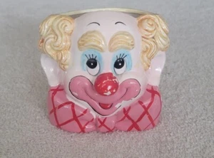 Vintage Creepy Colorful Happy Face Clown Planter - Hand Painted - Picture 1 of 8