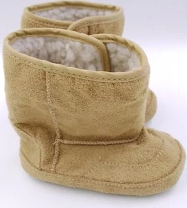 Unisex Kids Khaki Faux Fur Pull On Casual Western Snow Boot Size 9-12 Months - Picture 1 of 9