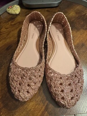 Zapatos planos Melissa Campana Jelly para mujer talla 10 rosa metálico, nuevos Foto 1 de 4